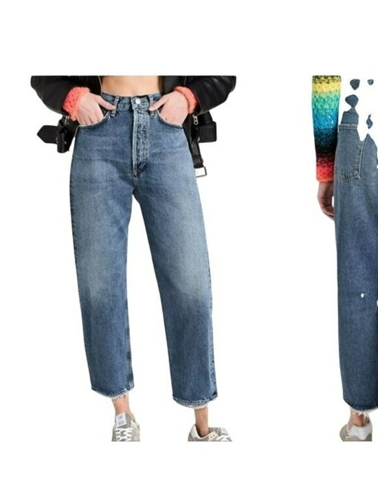 A Gold E Denim - A Gold E Womens High-Rise Relaxed Straight-Leg Jeans In Medium Wash Size 31 100%